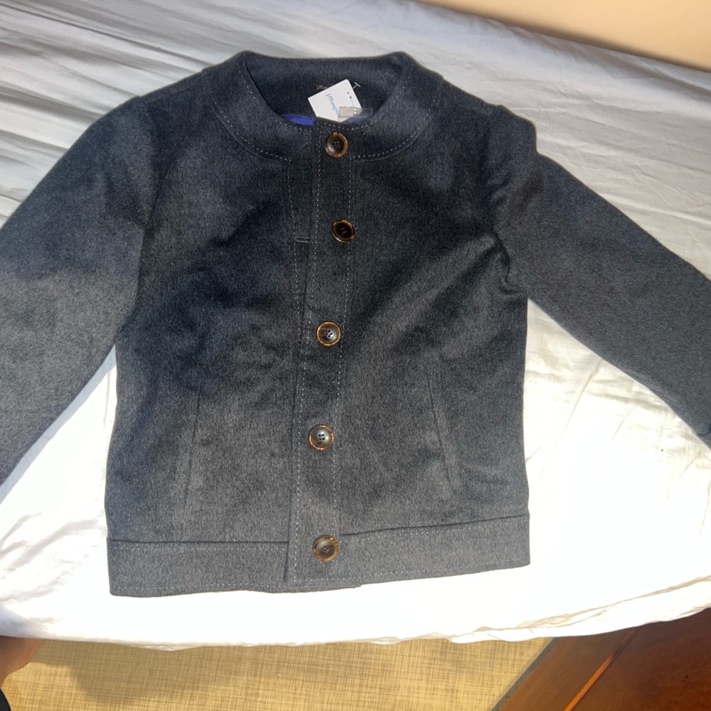 Gray Wool Button-Up Jacket